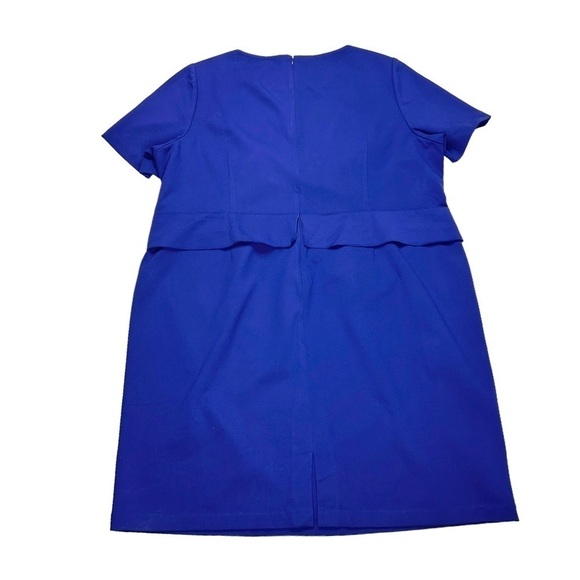 Lafayette 148 New York cobalt blue dress stretch short sleeves plus 22 - Picture 6 of 16